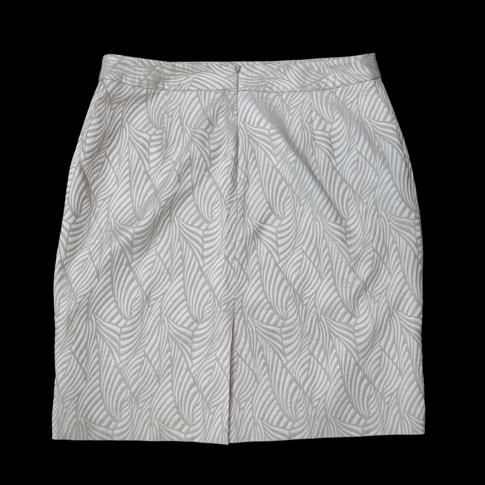Calvin Klein Jacquard Tapestry Pencil Skirt Cream & White Corpcore No Tag Sz 18W - Picture 13 of 14